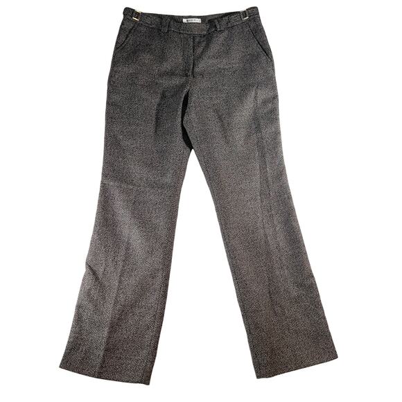 David N Pants - David N Wool Trousers Woman Sz 10 Brown Tweed 100% Wool Fully Lined Herringbone